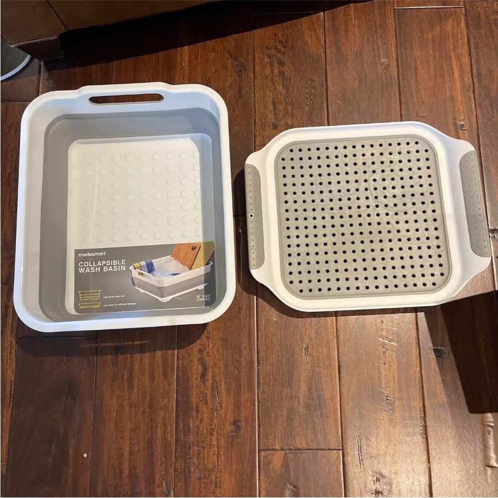 Madesmart collapsible wash basin & sink mat